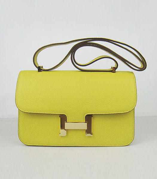 Hermes Constance Togo Leather Bag HSH020 Lemon Yellow Gold